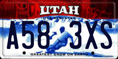UT license plate A583XS