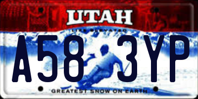 UT license plate A583YP