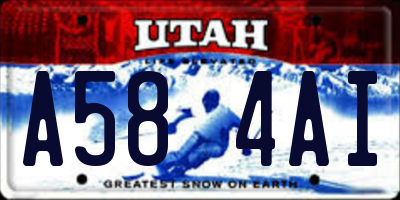 UT license plate A584AI