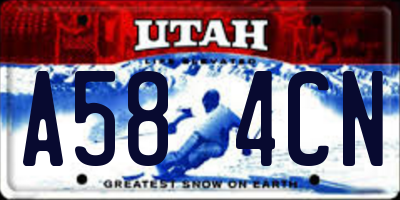 UT license plate A584CN