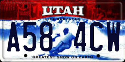 UT license plate A584CW
