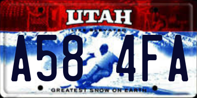 UT license plate A584FA