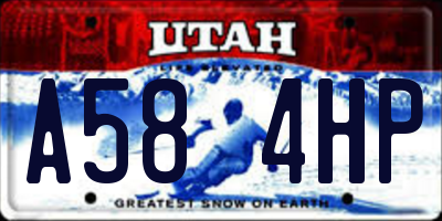 UT license plate A584HP