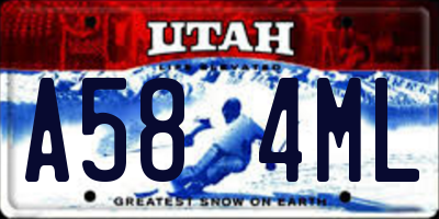 UT license plate A584ML