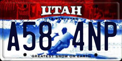 UT license plate A584NP