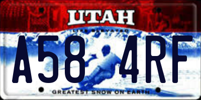 UT license plate A584RF