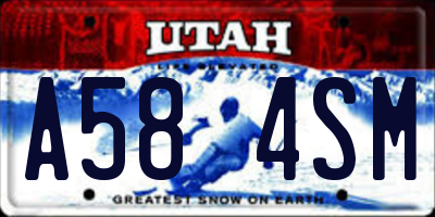 UT license plate A584SM