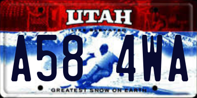 UT license plate A584WA