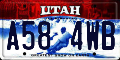 UT license plate A584WB