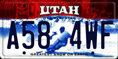 UT license plate A584WF