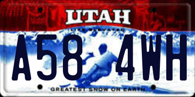 UT license plate A584WH