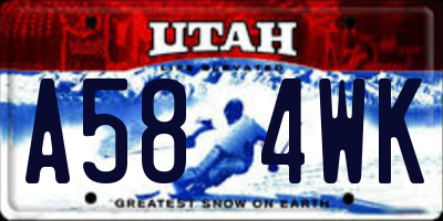 UT license plate A584WK