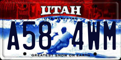 UT license plate A584WM