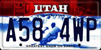 UT license plate A584WP