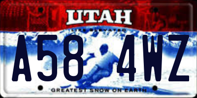 UT license plate A584WZ
