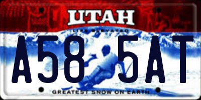 UT license plate A585AT