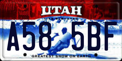UT license plate A585BF