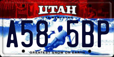 UT license plate A585BP