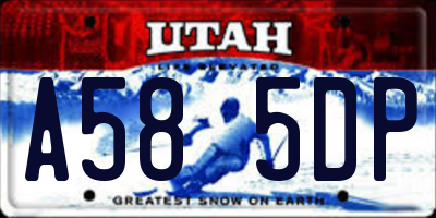 UT license plate A585DP