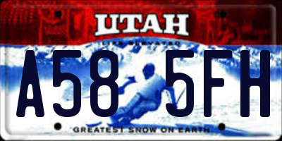 UT license plate A585FH