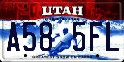 UT license plate A585FL