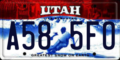 UT license plate A585FO