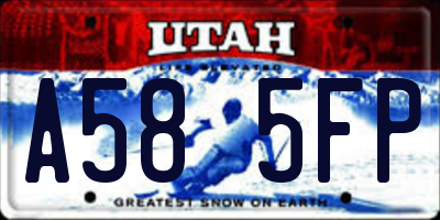 UT license plate A585FP