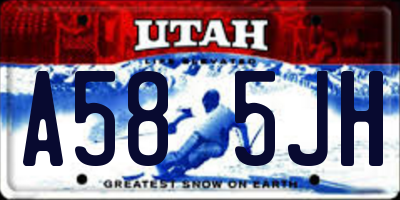UT license plate A585JH