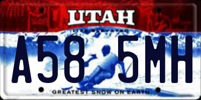 UT license plate A585MH