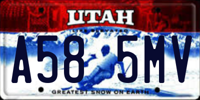 UT license plate A585MV
