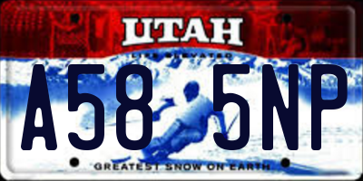 UT license plate A585NP