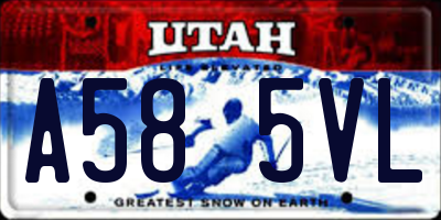 UT license plate A585VL