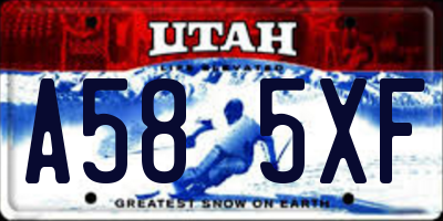 UT license plate A585XF