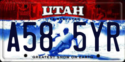 UT license plate A585YR