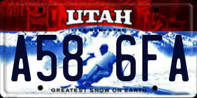 UT license plate A586FA