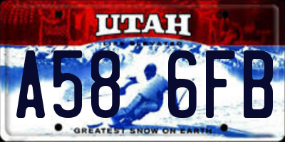 UT license plate A586FB
