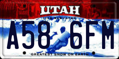 UT license plate A586FM