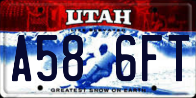 UT license plate A586FT