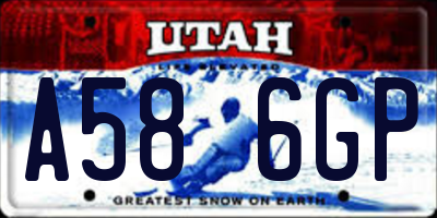 UT license plate A586GP