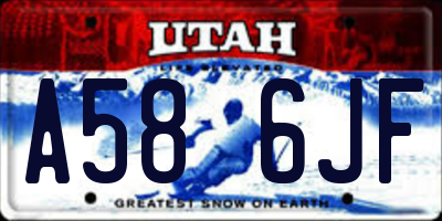 UT license plate A586JF