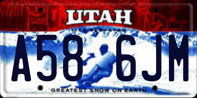 UT license plate A586JM