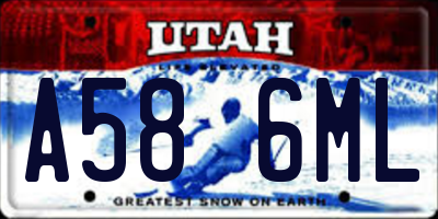UT license plate A586ML