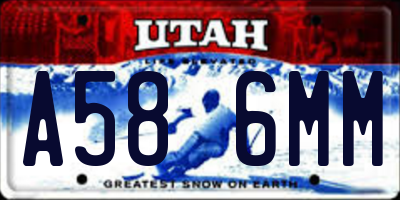 UT license plate A586MM