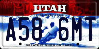 UT license plate A586MT