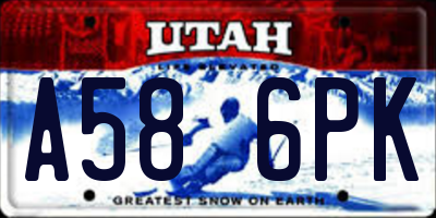 UT license plate A586PK