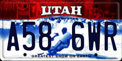 UT license plate A586WR