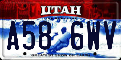 UT license plate A586WV