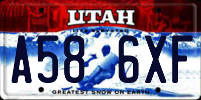 UT license plate A586XF