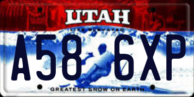 UT license plate A586XP