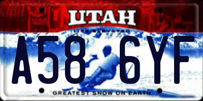 UT license plate A586YF
